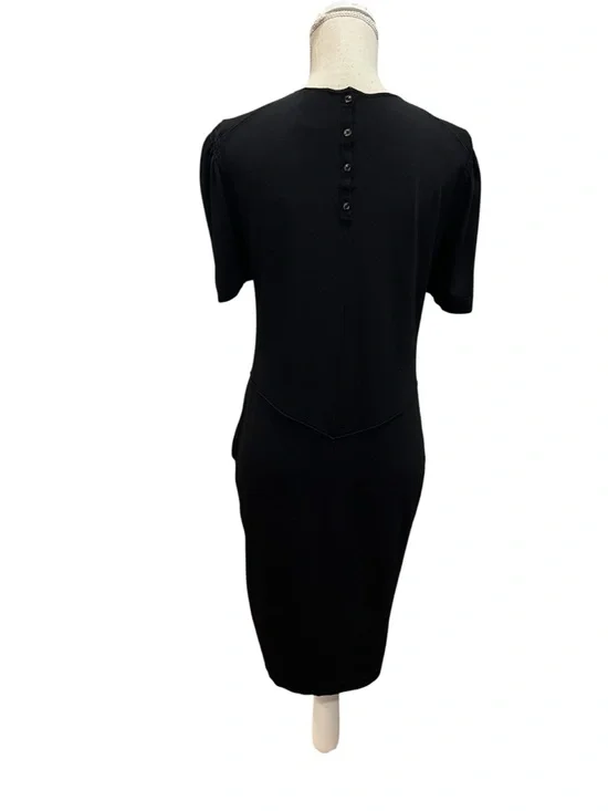 CHANEL Black Midi Sheath Dress with Short Sleeves - Picture 11 of 13